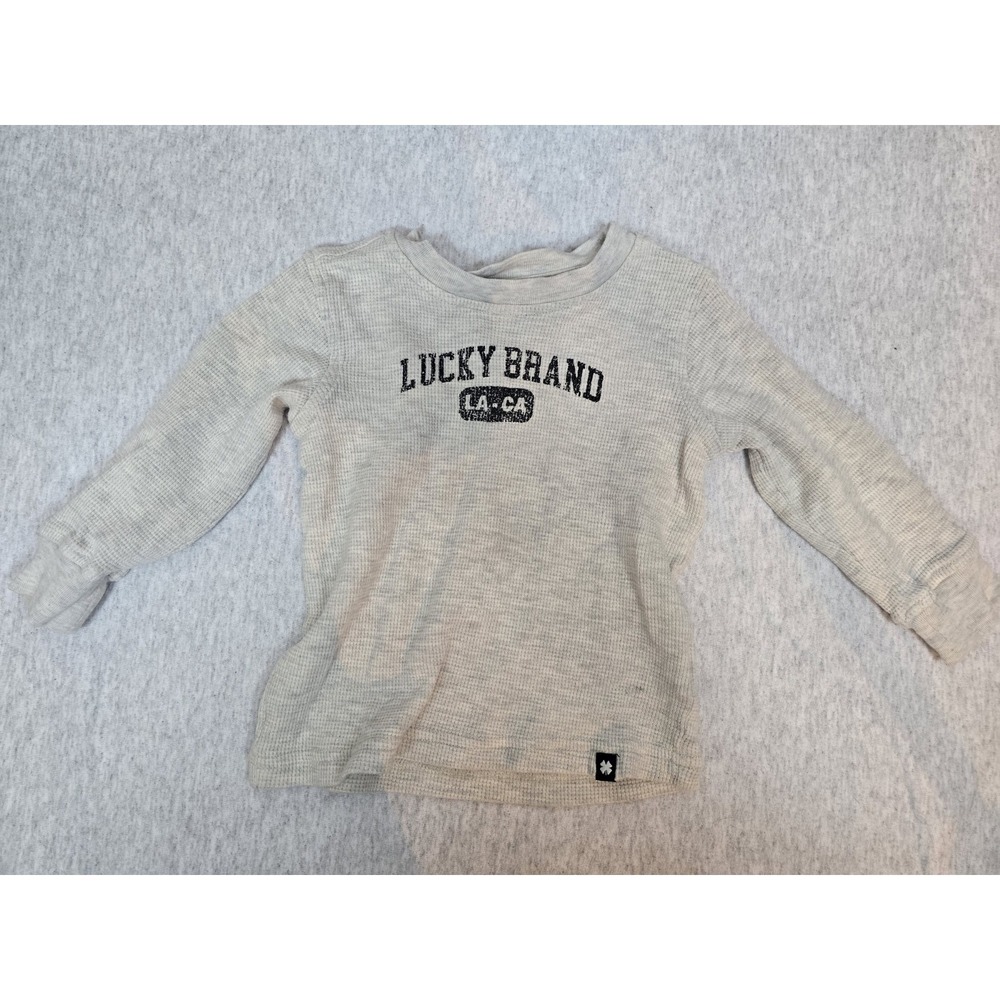 24 Months Lucky Brand Cream Cokored Waffle Top Stylish Baby